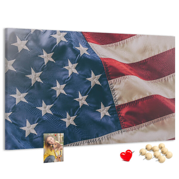 Bacheca in sughero con design a bandiera americana