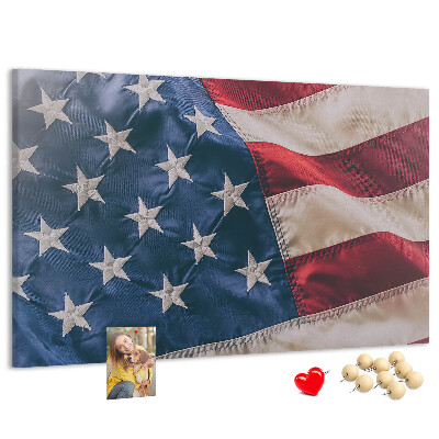 Bacheca in sughero con design a bandiera americana