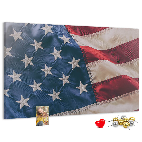 Bacheca in sughero con design a bandiera americana