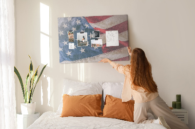Bacheca in sughero con design a bandiera americana