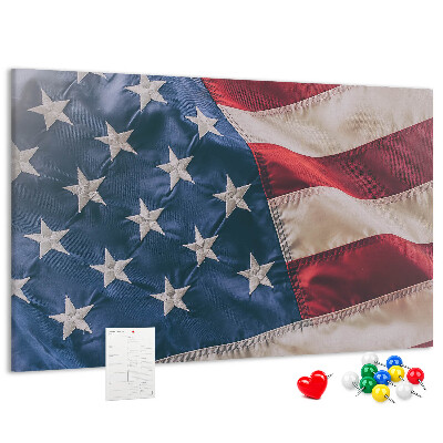 Bacheca in sughero con design a bandiera americana