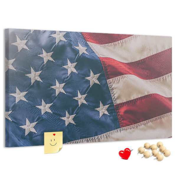Bacheca in sughero con design a bandiera americana