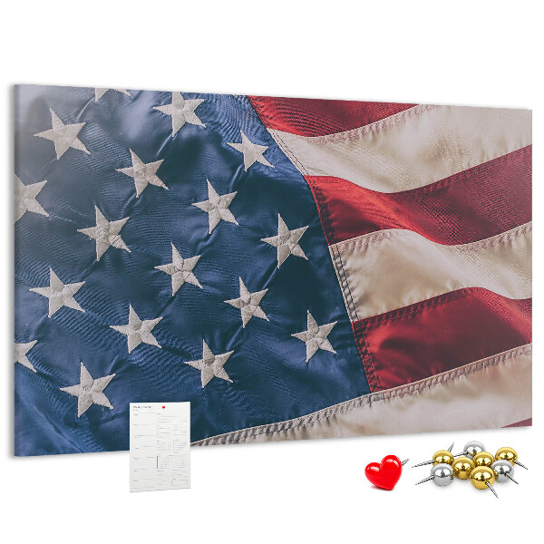 Bacheca in sughero con design a bandiera americana