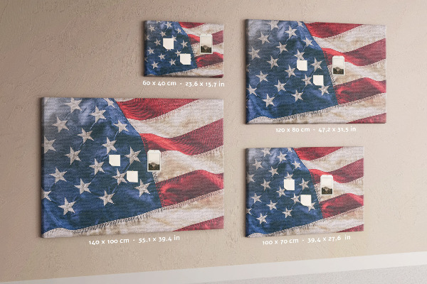 Bacheca in sughero con design a bandiera americana