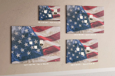 Bacheca in sughero con design a bandiera americana