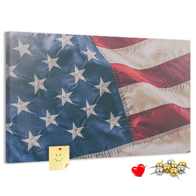 Bacheca in sughero con design a bandiera americana