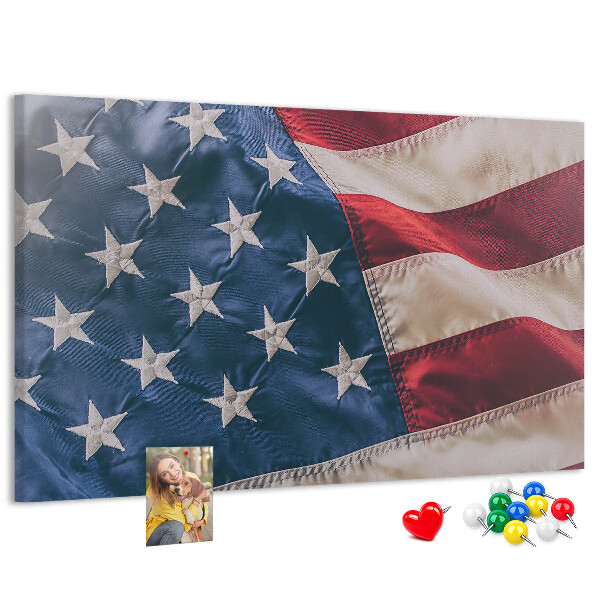 Bacheca in sughero con design a bandiera americana