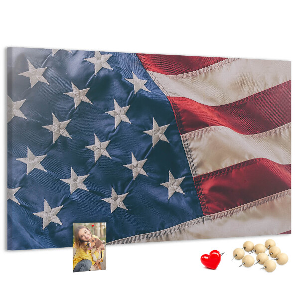 Bacheca in sughero con design a bandiera americana