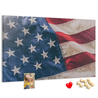 Bacheca in sughero con design a bandiera americana