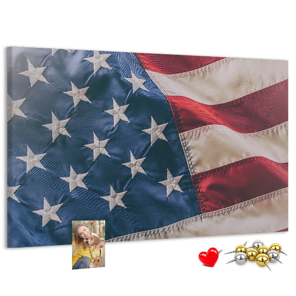 Bacheca in sughero con design a bandiera americana
