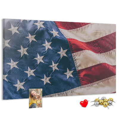 Bacheca in sughero con design a bandiera americana