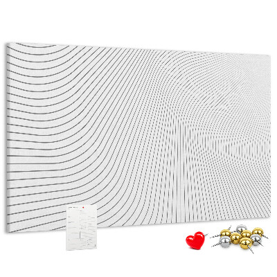 Bacheca in sughero con stampa a onde minimaliste