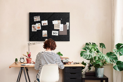 Bacheca in sughero lavagna nera con puntine colorate