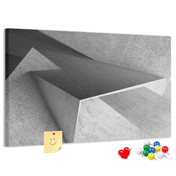 Lavagna di sughero con forme geometriche in stile minimalista