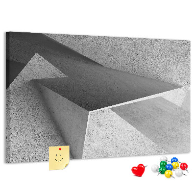Lavagna di sughero con forme geometriche in stile minimalista