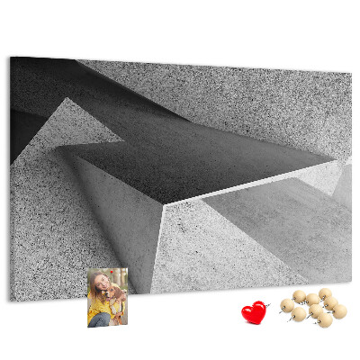Lavagna di sughero con forme geometriche in stile minimalista