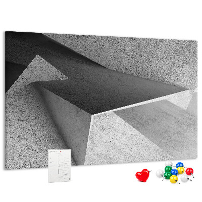 Lavagna di sughero con forme geometriche in stile minimalista