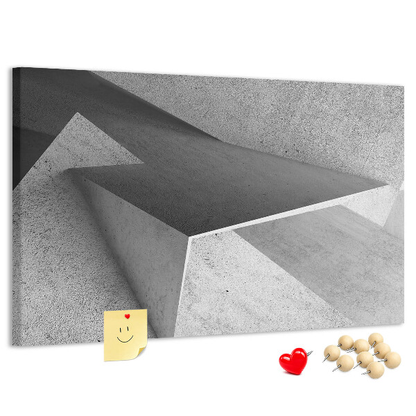 Lavagna di sughero con forme geometriche in stile minimalista