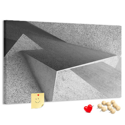 Lavagna di sughero con forme geometriche in stile minimalista