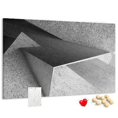 Lavagna di sughero con forme geometriche in stile minimalista