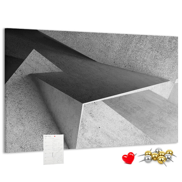 Lavagna di sughero con forme geometriche in stile minimalista