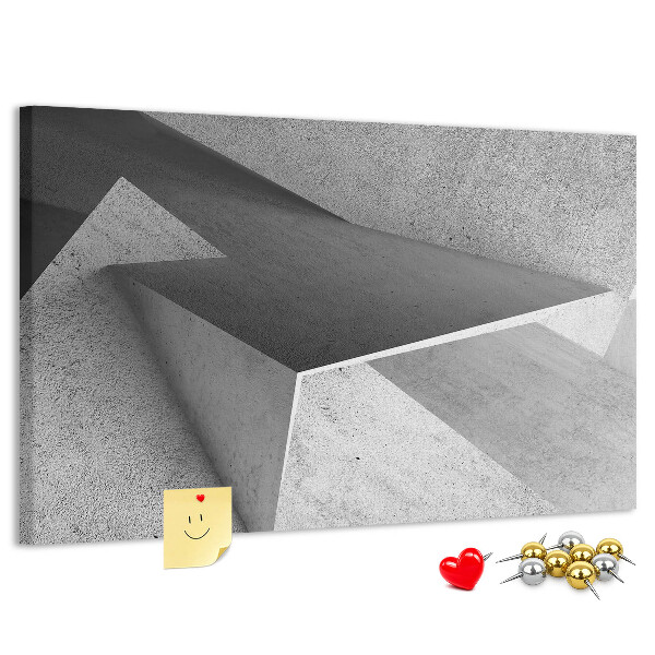 Lavagna di sughero con forme geometriche in stile minimalista