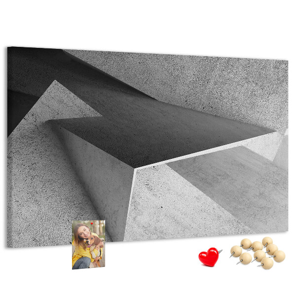 Lavagna di sughero con forme geometriche in stile minimalista