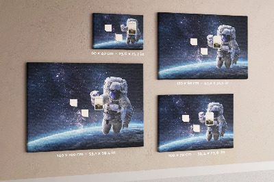 Bacheca in sughero con stampa astronauta nello spazio