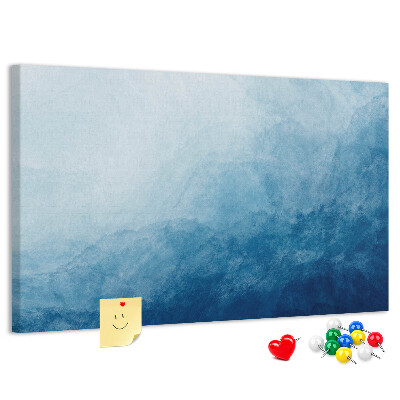 Bacheca in sughero sfumature di blu con onde delicate