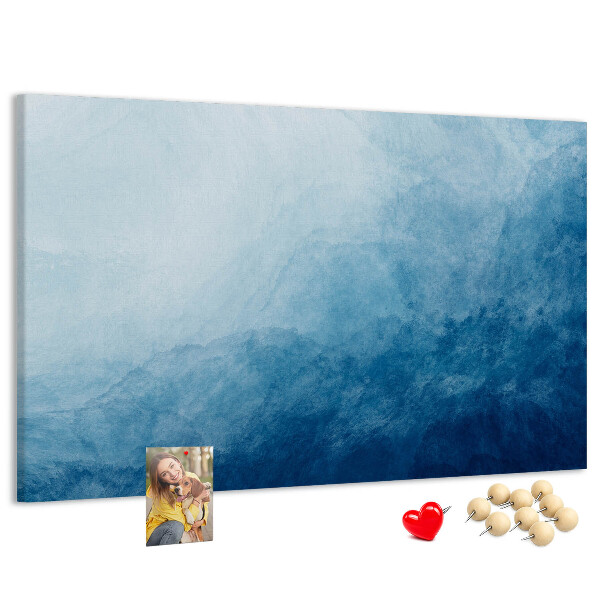 Bacheca in sughero sfumature di blu con onde delicate