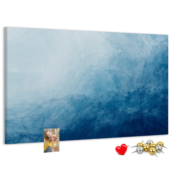 Bacheca in sughero sfumature di blu con onde delicate