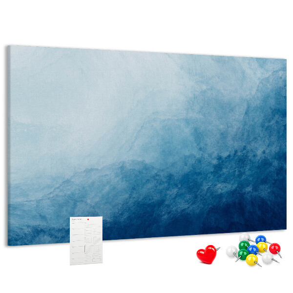 Bacheca in sughero sfumature di blu con onde delicate