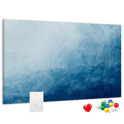 Bacheca in sughero sfumature di blu con onde delicate