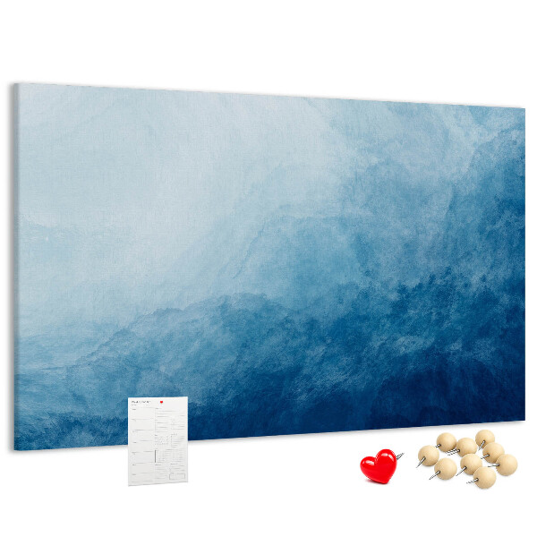 Bacheca in sughero sfumature di blu con onde delicate