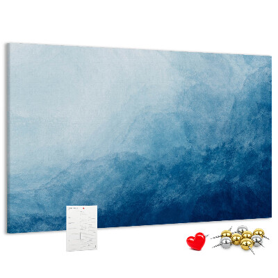 Bacheca in sughero sfumature di blu con onde delicate