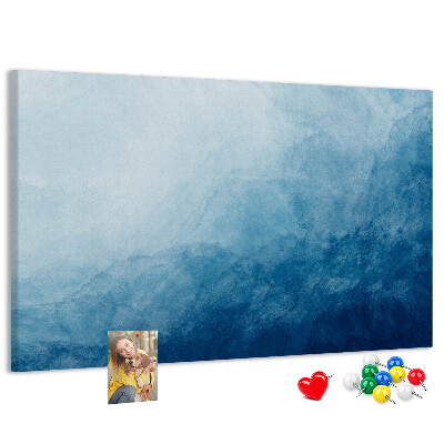 Bacheca in sughero sfumature di blu con onde delicate