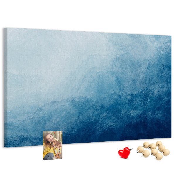 Bacheca in sughero sfumature di blu con onde delicate