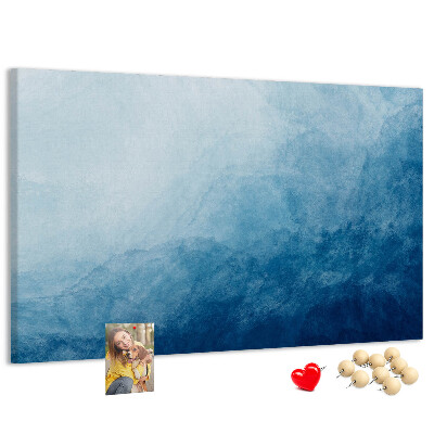 Bacheca in sughero sfumature di blu con onde delicate