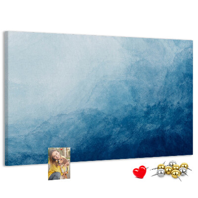 Bacheca in sughero sfumature di blu con onde delicate