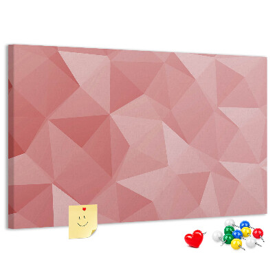 Lavagna di sughero con fantasia geometrica nelle tonalità del rosa e del beige