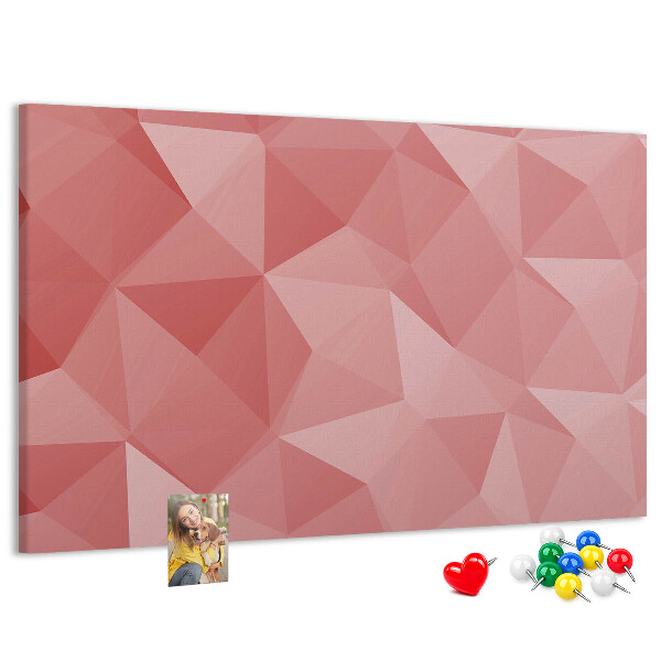 Lavagna di sughero con fantasia geometrica nelle tonalità del rosa e del beige
