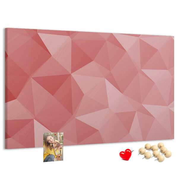 Lavagna di sughero con fantasia geometrica nelle tonalità del rosa e del beige