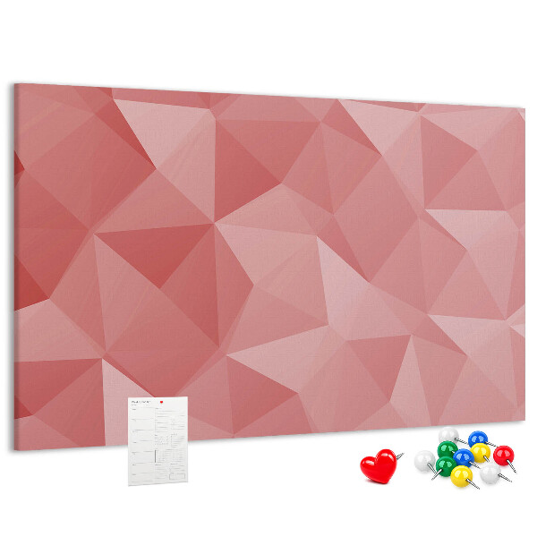Lavagna di sughero con fantasia geometrica nelle tonalità del rosa e del beige