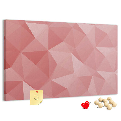 Lavagna di sughero con fantasia geometrica nelle tonalità del rosa e del beige