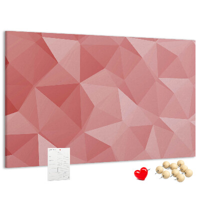 Lavagna di sughero con fantasia geometrica nelle tonalità del rosa e del beige