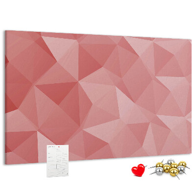 Lavagna di sughero con fantasia geometrica nelle tonalità del rosa e del beige