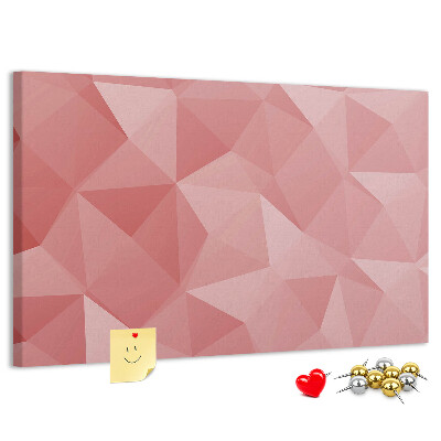 Lavagna di sughero con fantasia geometrica nelle tonalità del rosa e del beige