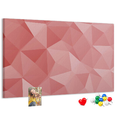 Lavagna di sughero con fantasia geometrica nelle tonalità del rosa e del beige