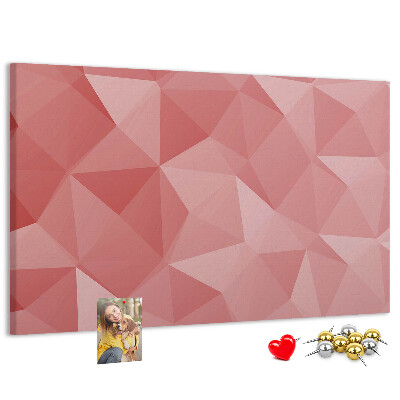 Lavagna di sughero con fantasia geometrica nelle tonalità del rosa e del beige