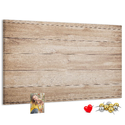 Bacheca in sughero in legno naturale dai toni caldi